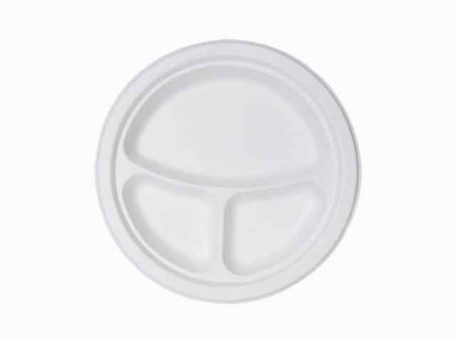 9"3格一次性可降解圓形托盤